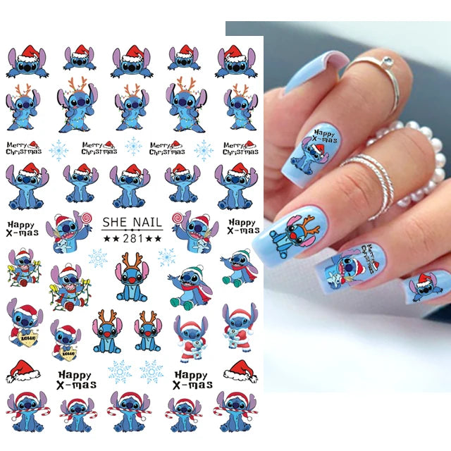 1pc Cartoon Mini Nail Stickers – 3D Cartoon Decal Stickers for Nail Art Decorations