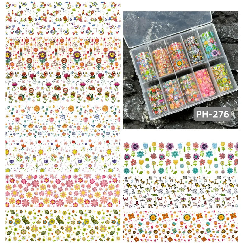 1Box Golden Marbling Stone Nail Foils for Transfer Paper Abstract Stickers Sliders Nails Wraps DIY