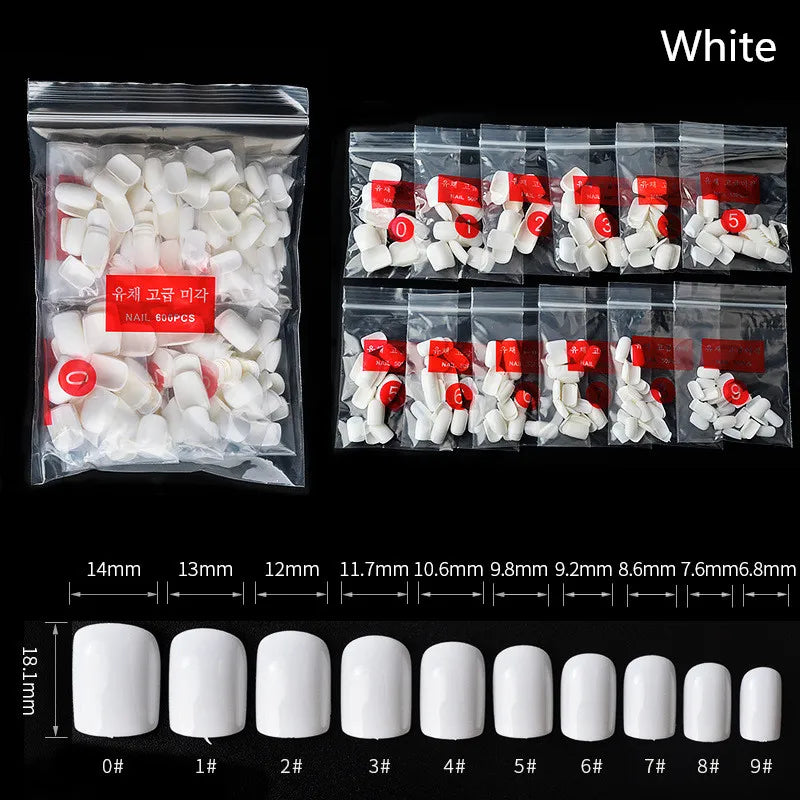 500Pcs Clear White Natural Round Cover French False Acrylic Nail Tips UV Gel Manicure Ultra Flexible