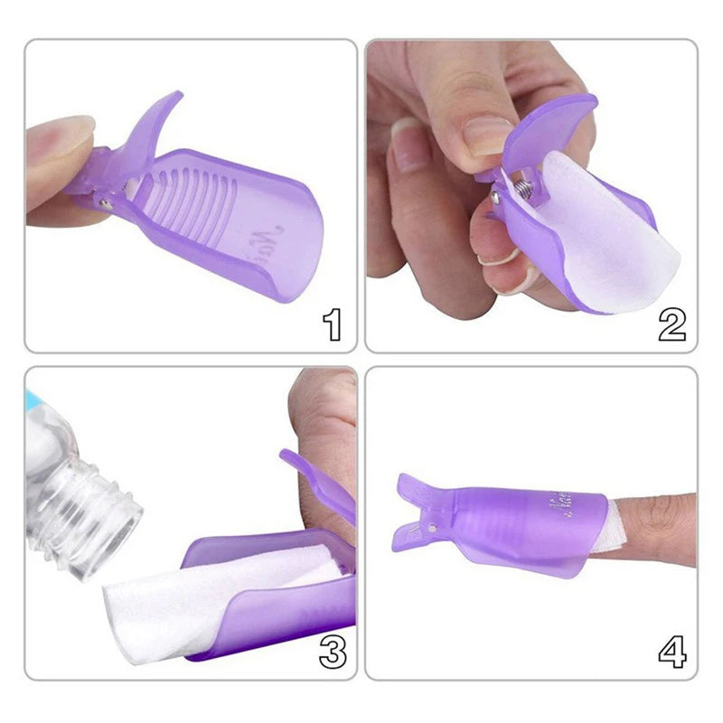 Nail Acrylic Removal Clips – 10 Pcs for UV/LED Gel Polish Removal