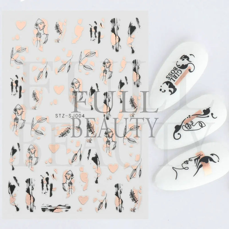 3D Nail Stickers – Self-Adhesive Nail Decals for DIY Manicure & Nail Art Decoration