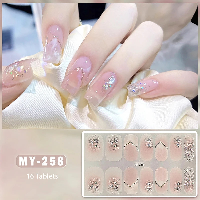 Full Cover Gel Nail Wraps – Easy Adhesive Press-On Nail Stickers in Various Colours