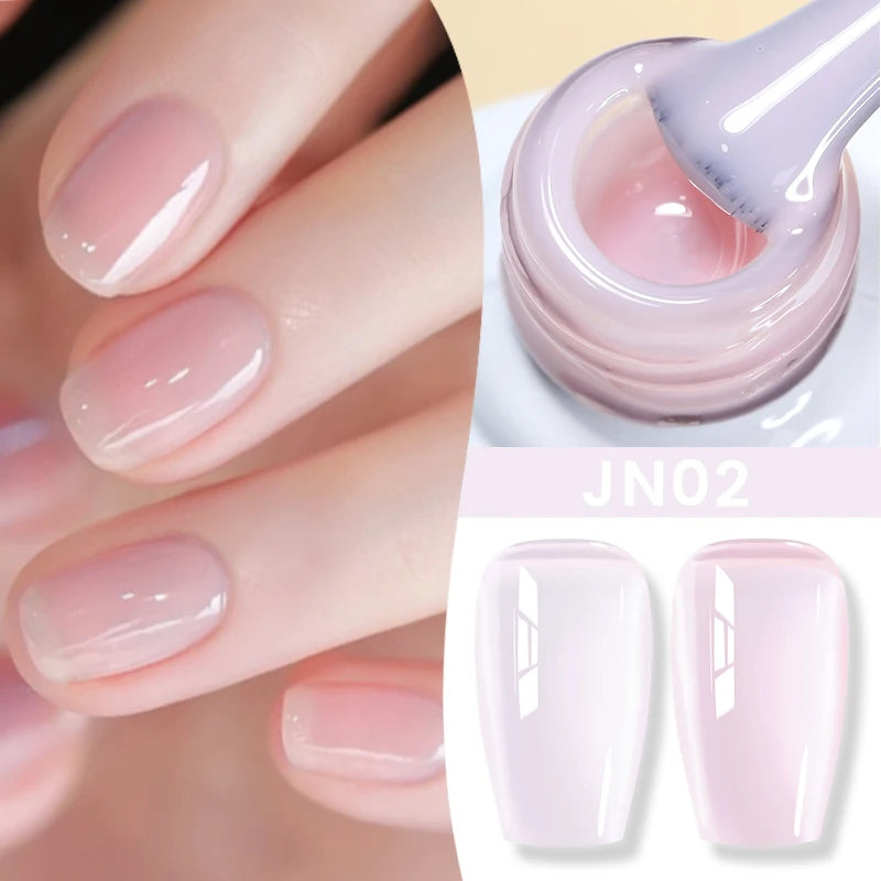 BORN PRETTY 10ml Milky White Jelly Nude Gel Nail Polish – White Translucent Soak Off Gel