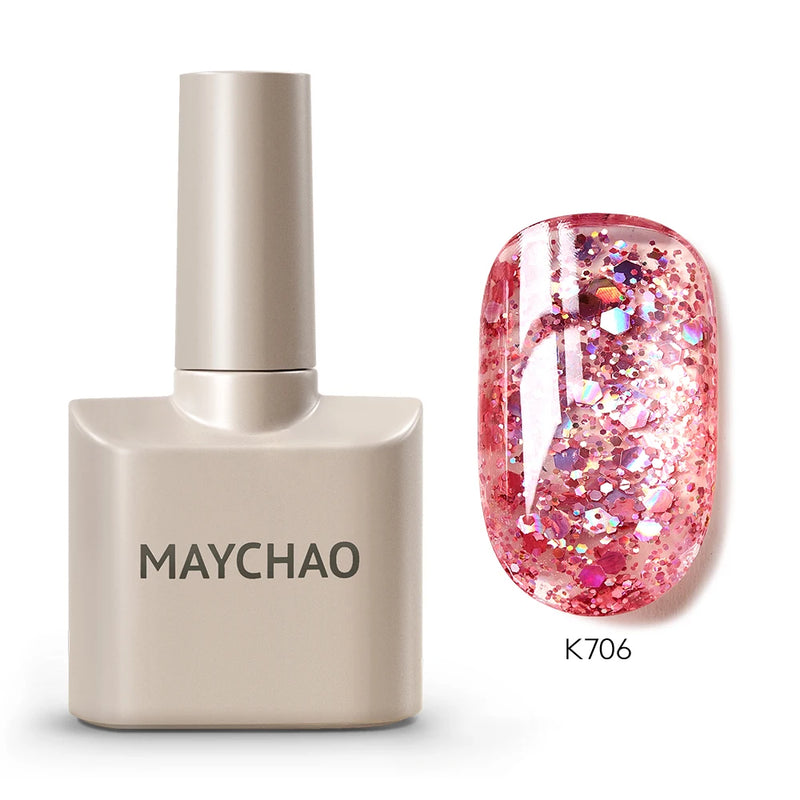 MAYCHAO 12ml Gel Nail Polish – 48 Vibrant Colors, Semi-Permanent UV LED Glossy & Frosted Finish