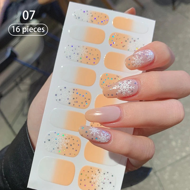 Pink Nude Full Cover Nail Stickers – Gradient Self-Adhesive Nail Wraps