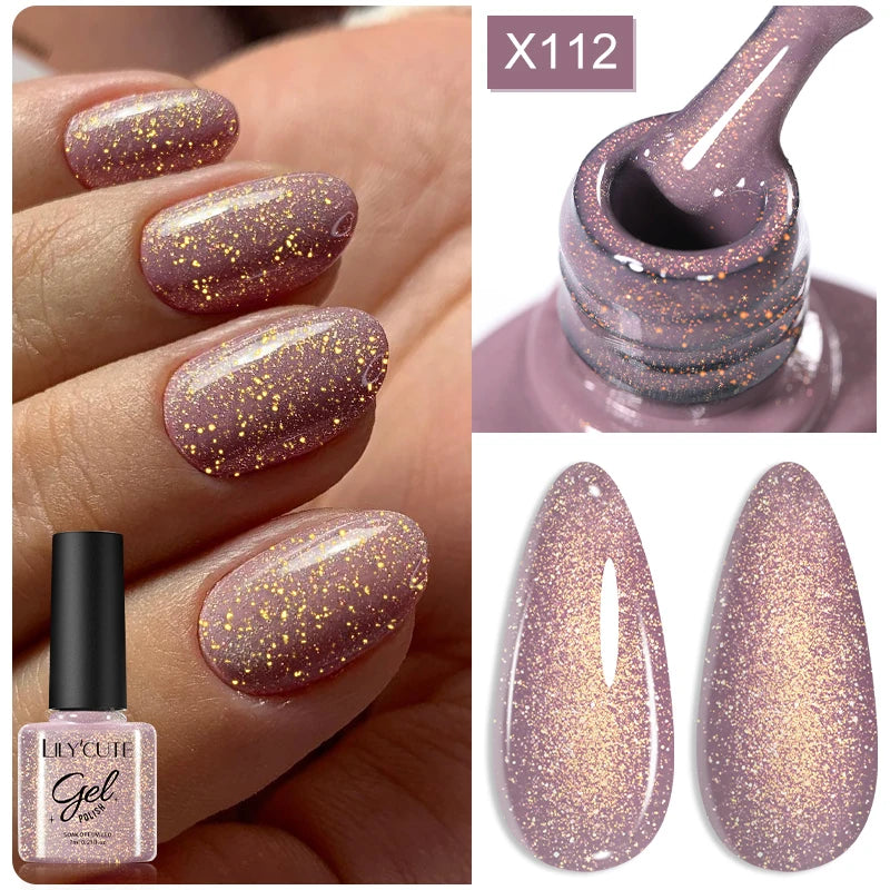 LILYCUTE 7ml Super Bright Metallic Gel Polish – Silver Mirror Effect