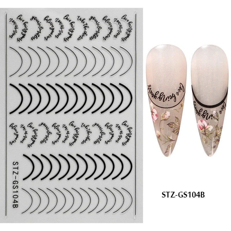 3D Gradient French Line Nail Stickers – Elegant DIY Nail Art Decals for French Tips & More