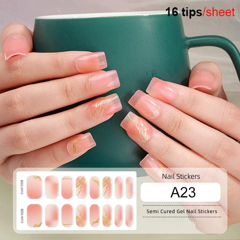 Harunouta Milky Jelly White Semi-Cured Gel Nail Wraps – 20 Tips