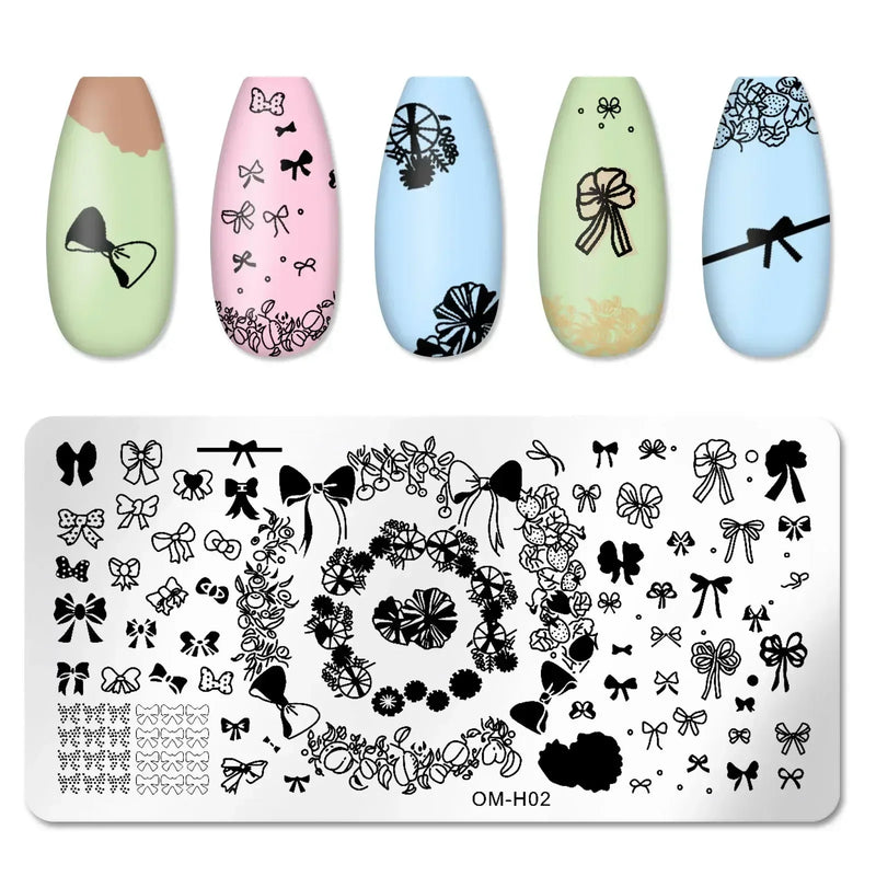 Nail Stamping Plates – Animal Prints, Letters, Hearts, Flowers & More – Stencil for Nail Art Designs