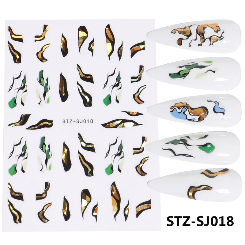 3D Nail Stickers – Self-Adhesive Nail Decals for DIY Manicure & Nail Art Decoration