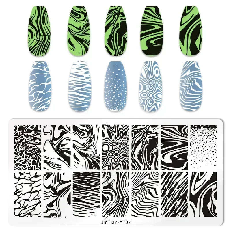 Nail Stamping Plates – Animal Prints, Letters, Hearts, Flowers & More – Stencil for Nail Art Designs