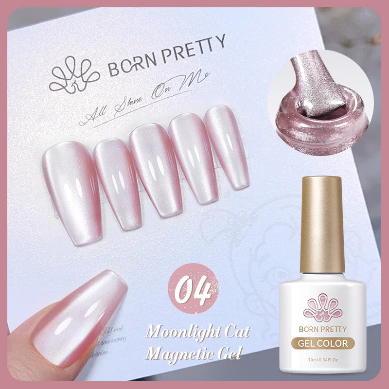 BORN PRETTY 10ml Purple Water Light Cat Magnetic Gel Polish – Soak Off UV LED Varnish