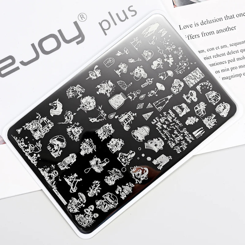 Large Geometry Nail Stamping Plate – Stainless Steel Template for Nail Art