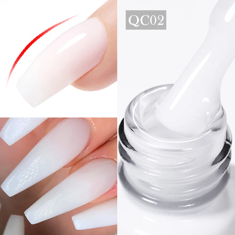 BORN PRETTY 10ml Milky White Jelly Nude Gel Nail Polish – White Translucent Soak Off Gel