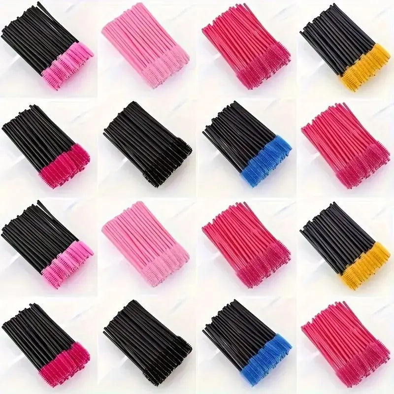 50-Piece Eyelash Wand Set – Disposable Mascara Brushes for Extensions & Makeup Application