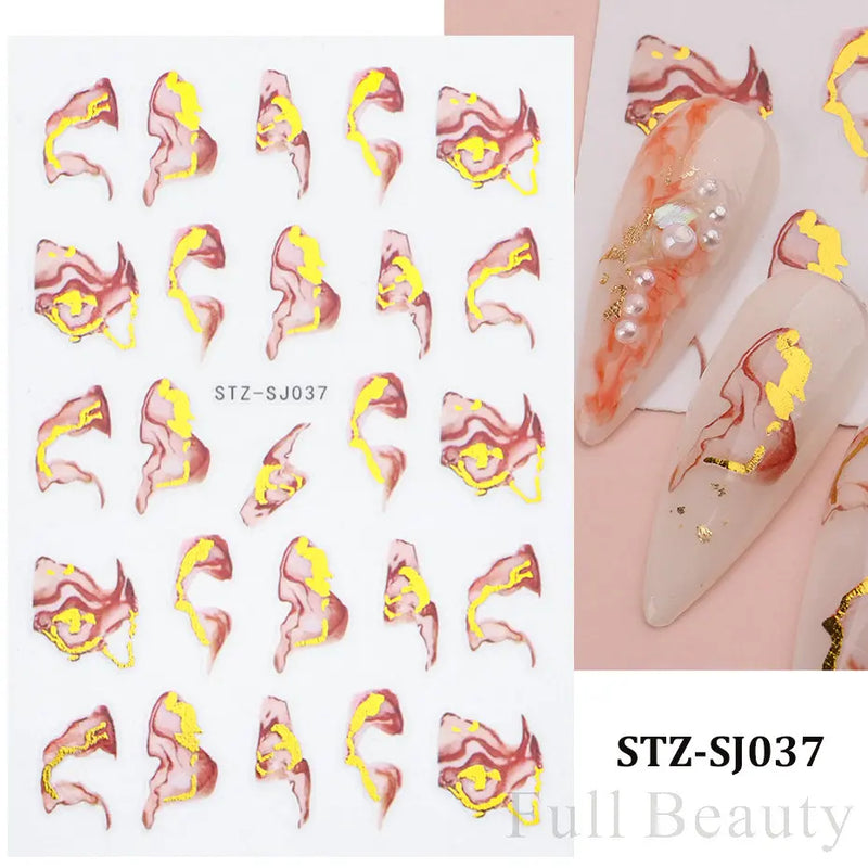 3D Nail Stickers – Self-Adhesive Nail Decals for DIY Manicure & Nail Art Decoration