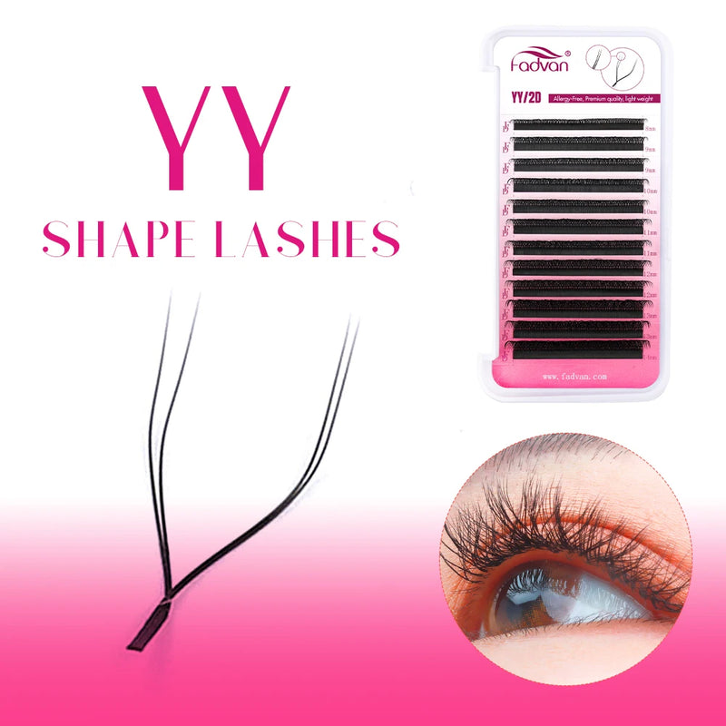 FADVAN W-Shaped Premade Volume Fans – 2D to 8D Faux Mink Eyelash Extensions