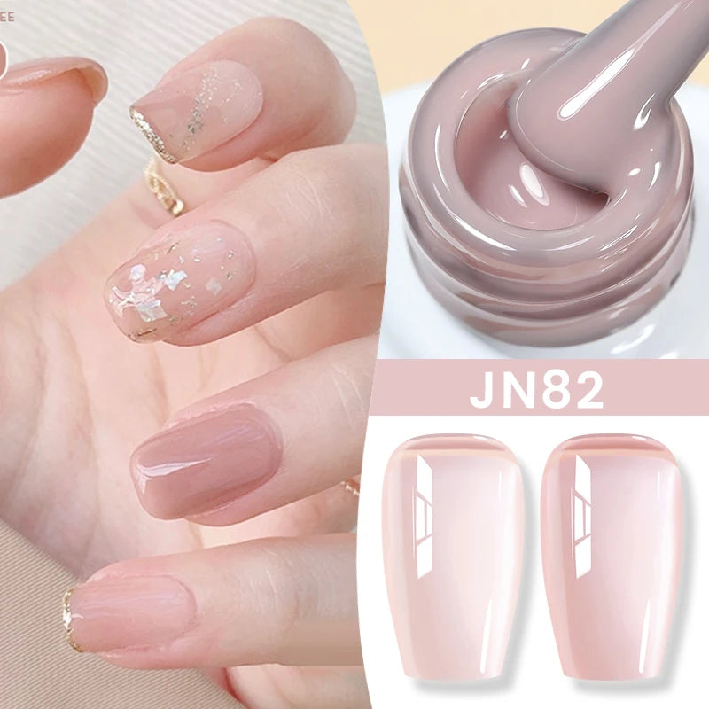 BORN PRETTY 10ml Milky White Jelly Nude Gel Nail Polish – White Translucent Soak Off Gel