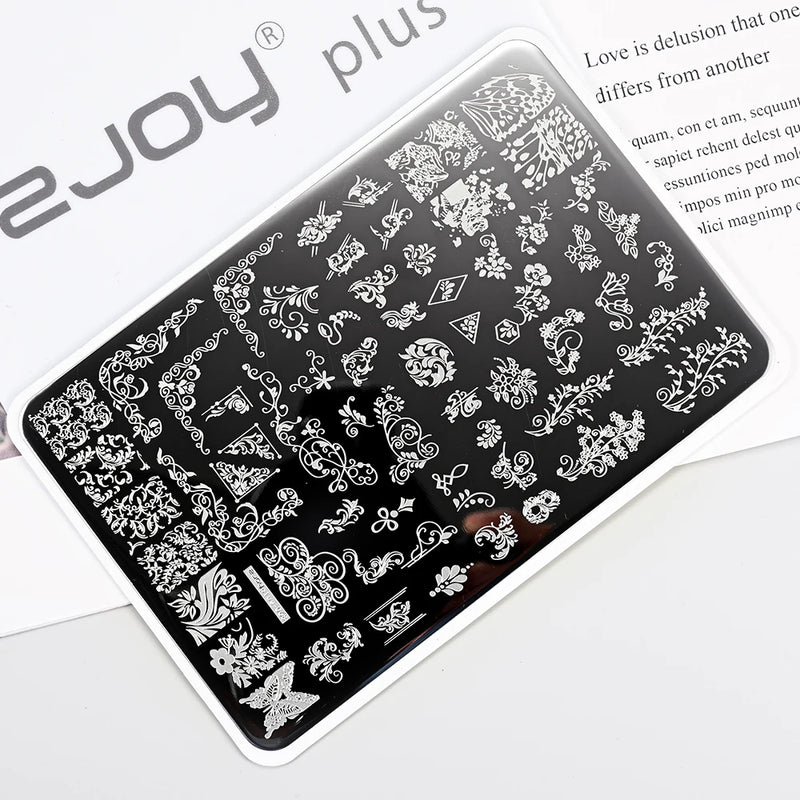 Large Geometry Nail Stamping Plate – Stainless Steel Template for Nail Art