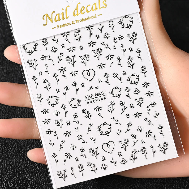 3D Gold Sun/Moon/Star Bronzing Nail Art Stickers – Gold & Silver Self-Adhesive Decals