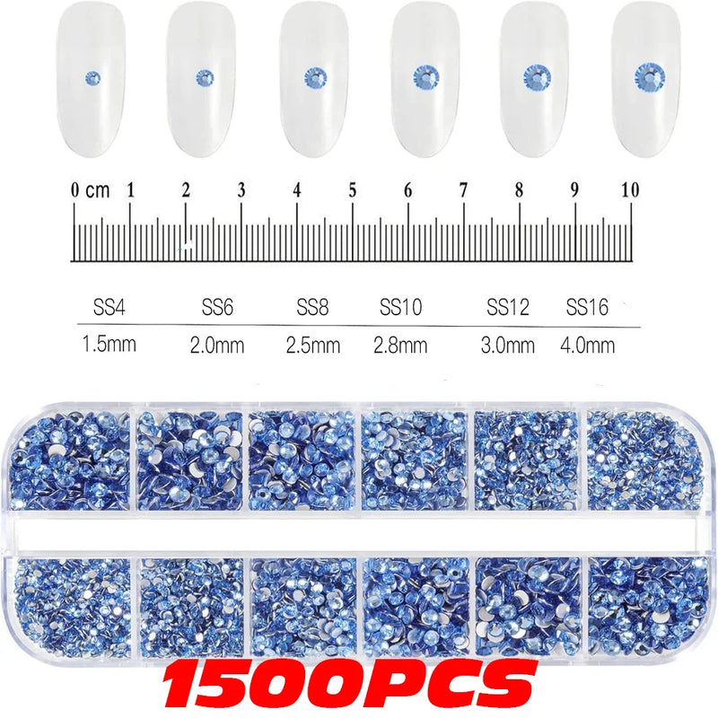 10,000PCS Mini Nail Rhinestones – Mixed Colours Glitter Crystal Stones Flatback Nail Charms