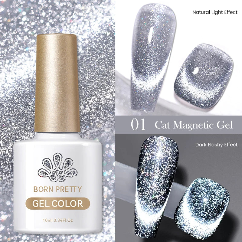 BORN PRETTY 10ml Purple Water Light Cat Magnetic Gel Polish – Soak Off UV LED Varnish