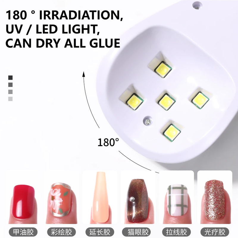 Handheld UV LED Lamp For Nails Drying Lamp Rechargeable Mini Manicure Lamp Nail Dryer For Gel Polish