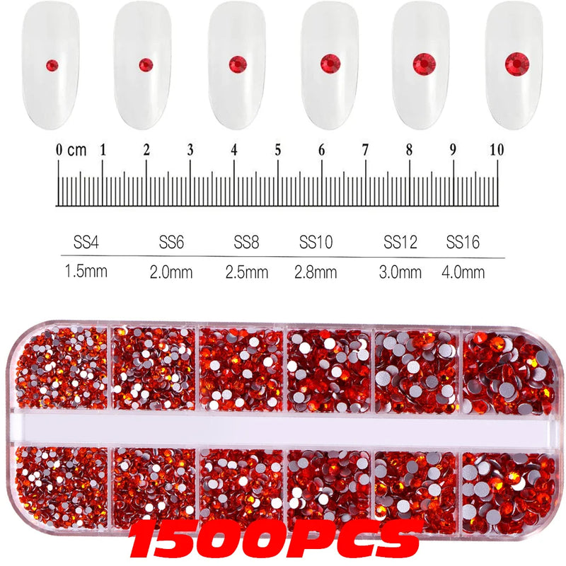 10,000PCS Mini Nail Rhinestones – Mixed Colours Glitter Crystal Stones Flatback Nail Charms