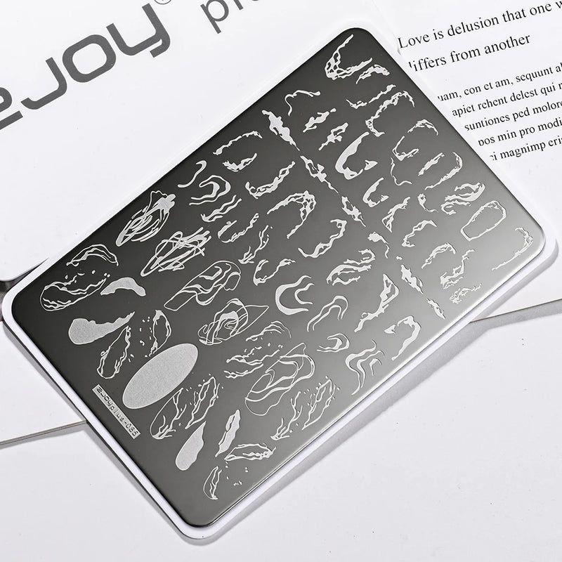 Large Geometry Nail Stamping Plate – Stainless Steel Template for Nail Art