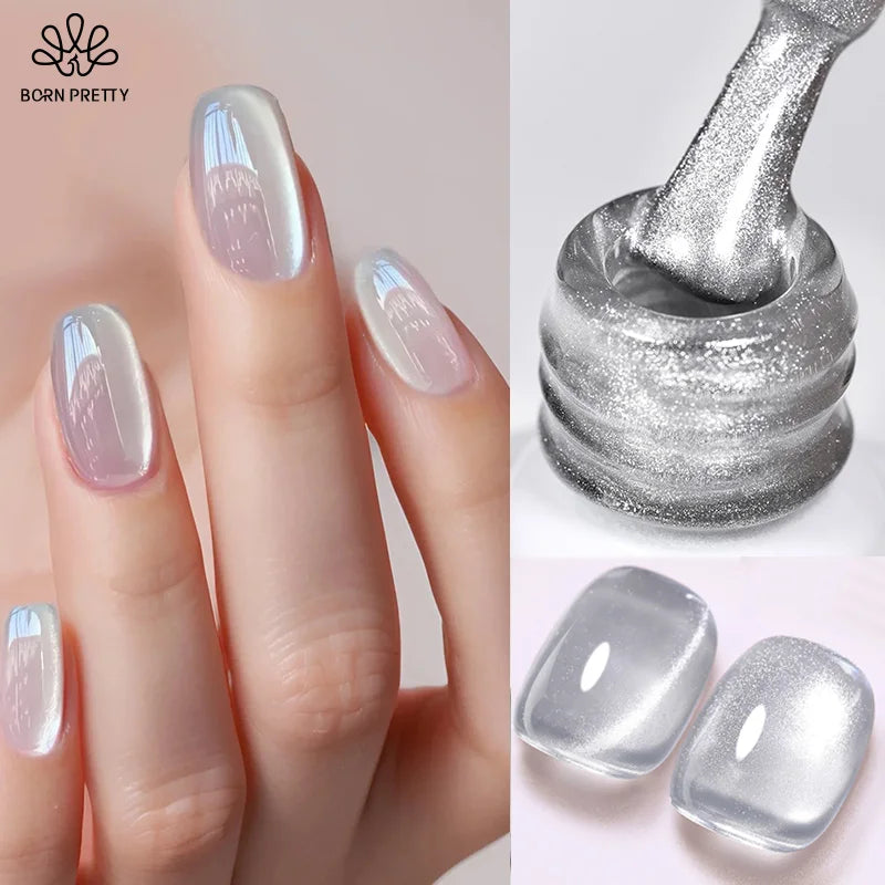 BORN PRETTY 10ml Silver Water Light Cat Magnetic Gel Nail Polish – Semi Permanent