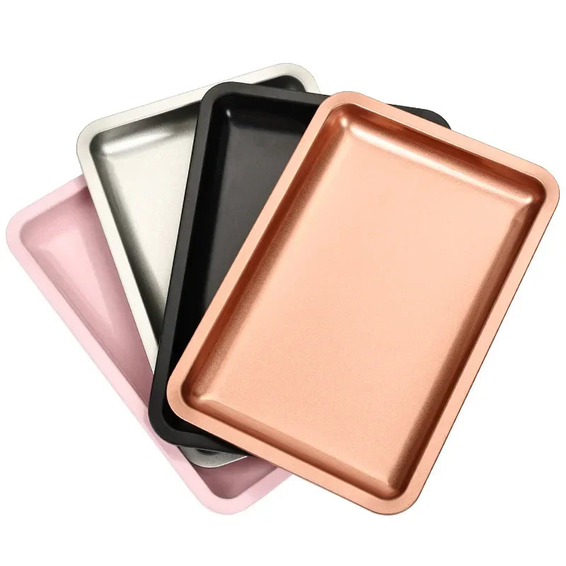 Stainless Steel Cosmetic Storage Tray Nail Art Equipment Plate Tray False Nails Dish Tools