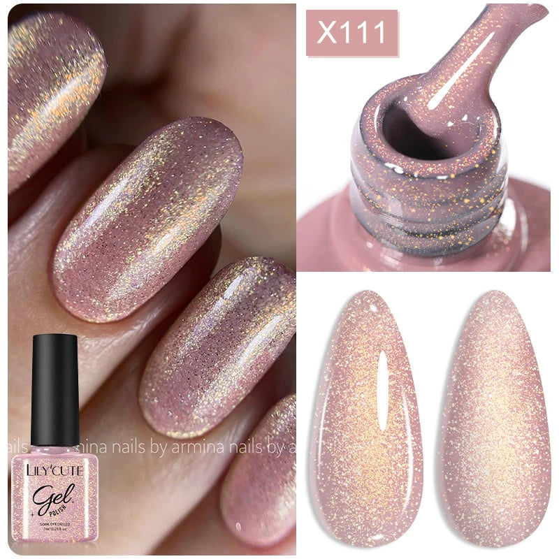 LILYCUTE 7ml Super Bright Metallic Gel Polish – Silver Mirror Effect