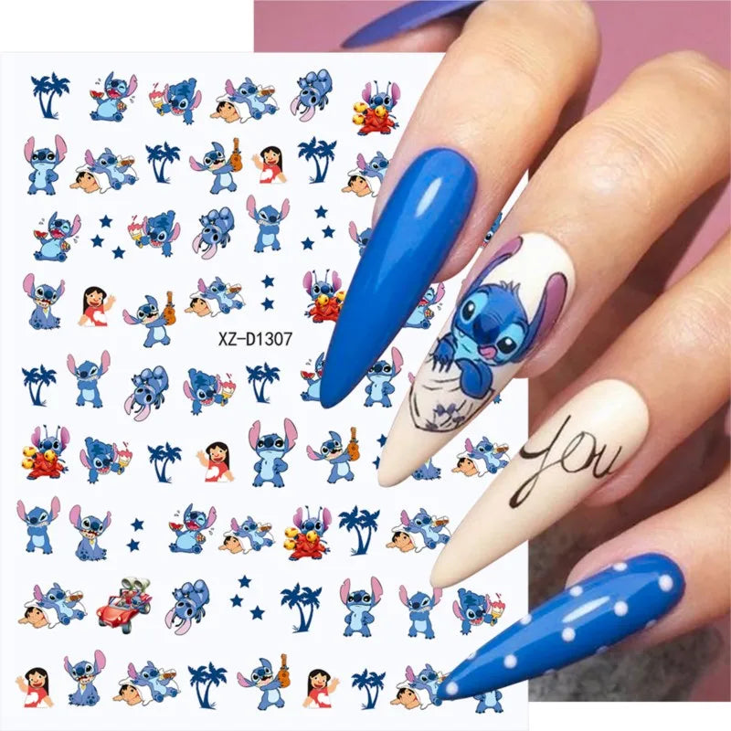 1pc Cartoon Mini Nail Stickers – 3D Cartoon Decal Stickers for Nail Art Decorations