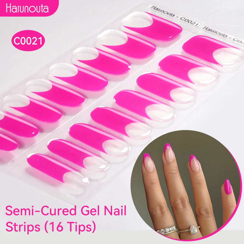 Gradient Auroras Semi-Cured Gel Nail Strips – Sparkly Gel Stickers for UV/LED Nail Lamps