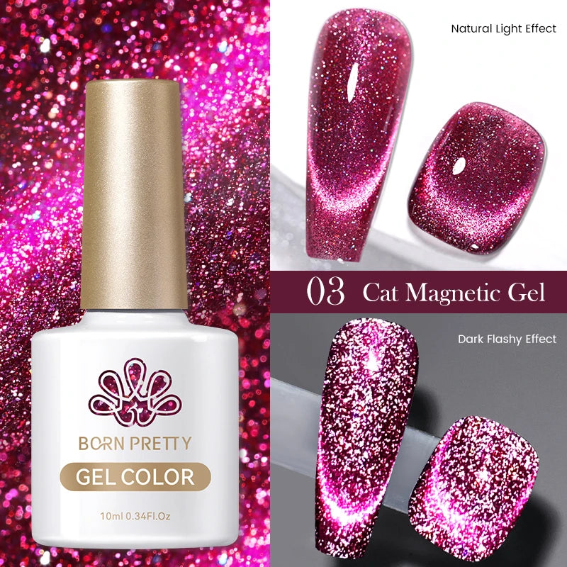 BORN PRETTY Auroras Cat Magnetic Gel Nail Polish 10ml – Semi-Permanent Jelly Glass Effect