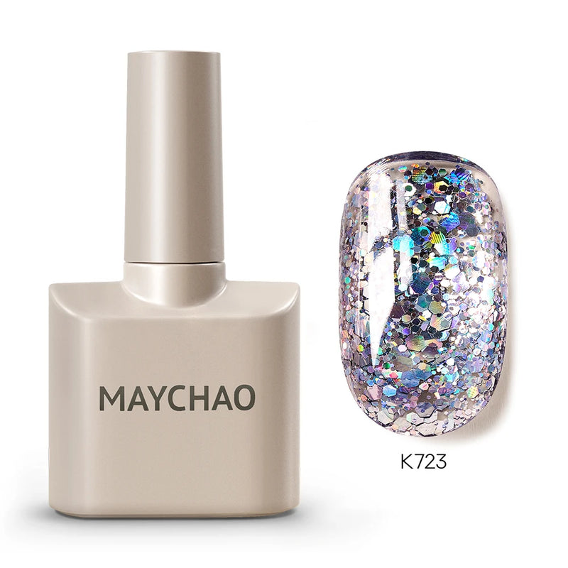 MAYCHAO 12ml Gel Nail Polish – 48 Vibrant Colors, Semi-Permanent UV LED Glossy & Frosted Finish