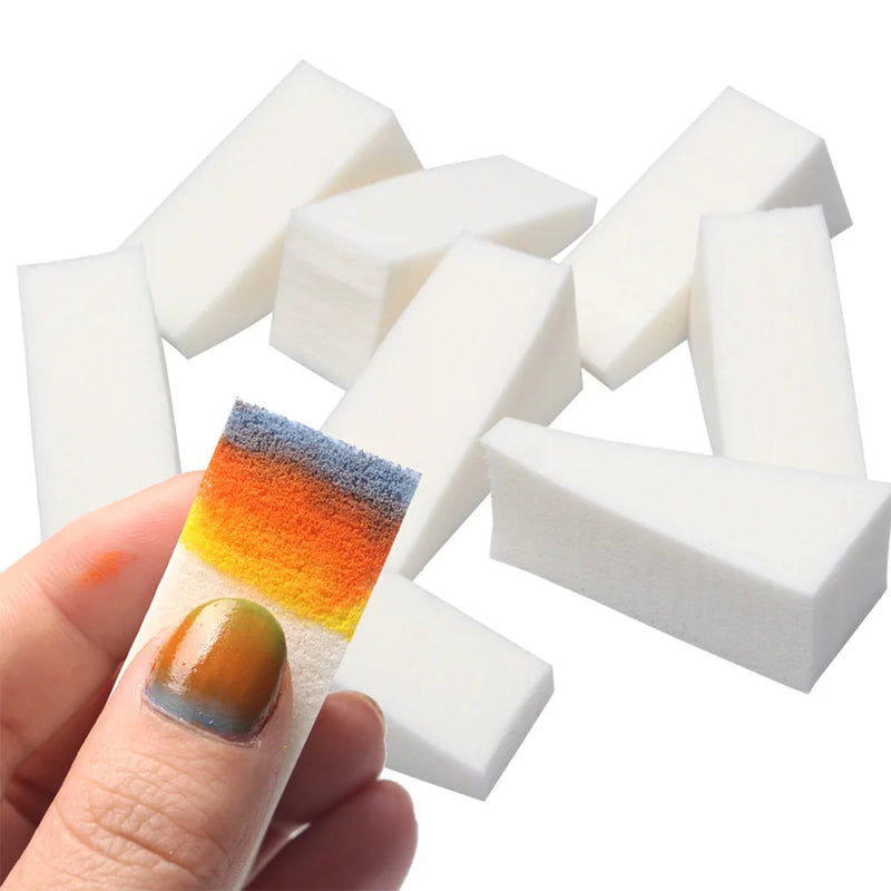 20/50Pcs White Triangle Soft Sponge Nail Brush – Gradient Effect Gel Painting & DIY Manicure Tool