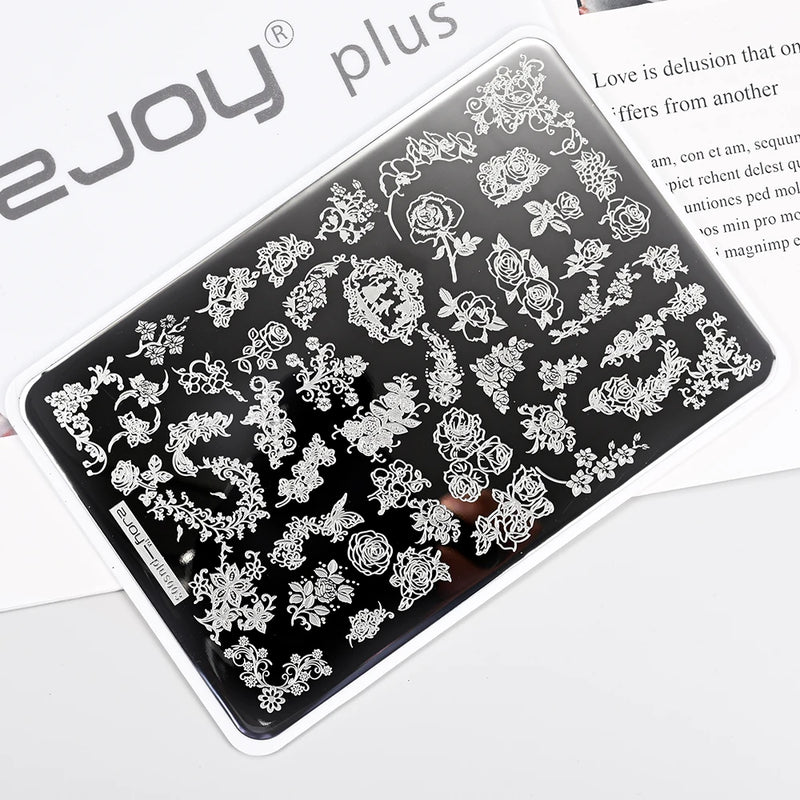 Large Geometry Nail Stamping Plate – Stainless Steel Template for Nail Art