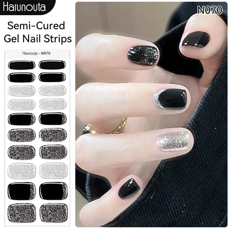 Harunouta Milky Jelly White Semi-Cured Gel Nail Wraps – 20 Tips