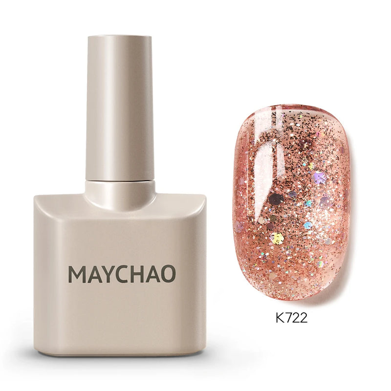 MAYCHAO 12ml Gel Nail Polish – 48 Vibrant Colors, Semi-Permanent UV LED Glossy & Frosted Finish