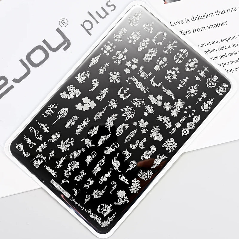 Large Geometry Nail Stamping Plate – Stainless Steel Template for Nail Art