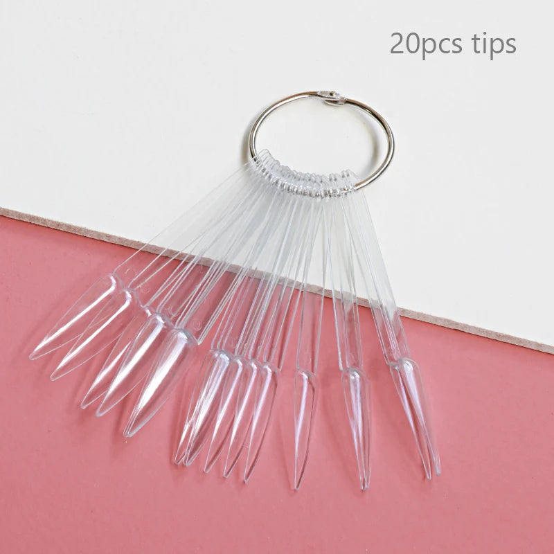 Nail Display Sticks – Clear Natural Swatch Tips for Gel Polish & Nail Art Practice