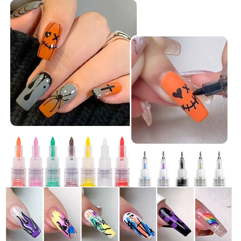 Waterproof Nail Art Drawing Pens – Acrylic Liner for DIY 3D Designs, Fine Patterns & Graffiti