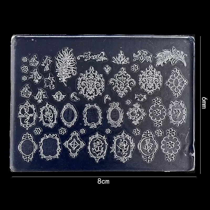 1pc Relief Sweater Snowflake 3D Acrylic Mold Photo Frame Silicone Nails DIY Nail Art Templates