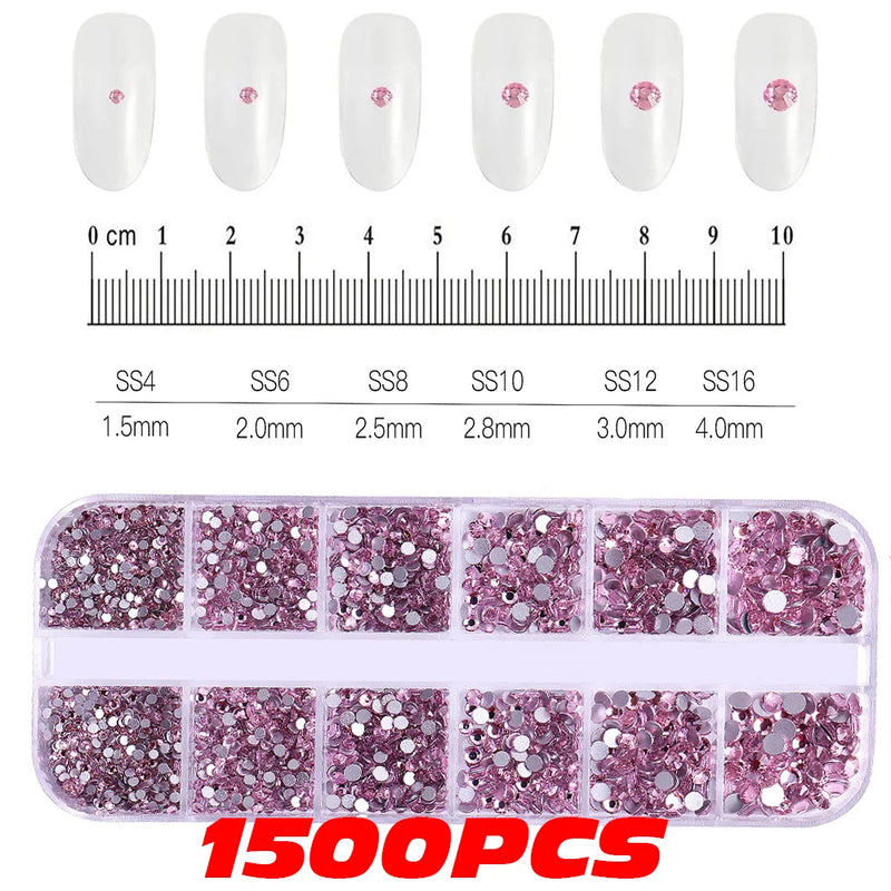 10,000PCS Mini Nail Rhinestones – Mixed Colours Glitter Crystal Stones Flatback Nail Charms