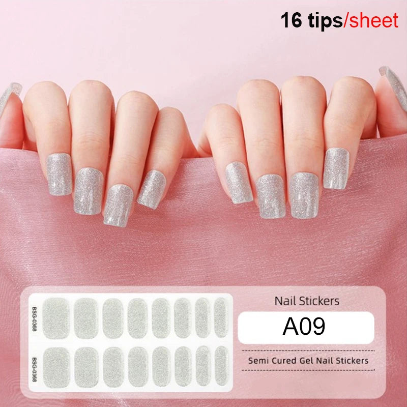 Harunouta Milky Jelly White Semi-Cured Gel Nail Wraps – 20 Tips