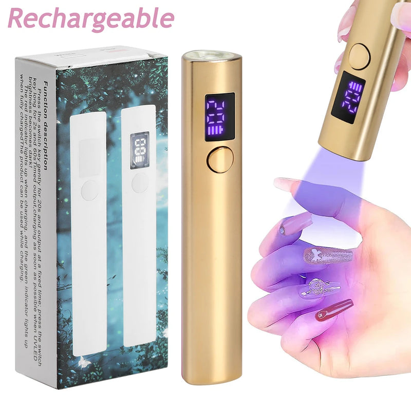 Portable Mini UV LED Nail Lamp – Quick-Dry Rechargeable Nail Dryer for Gel Polish