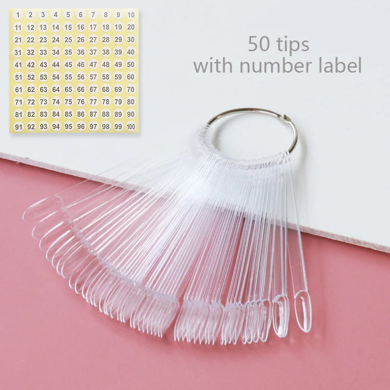 Nail Display Sticks – Clear Natural Swatch Tips for Gel Polish & Nail Art Practice