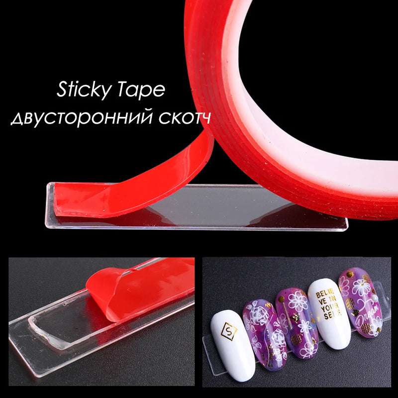 1 Set False Nail Tips Nail Art Display Stand Transparent Practice Acrylic Gel Polish Holder Strip