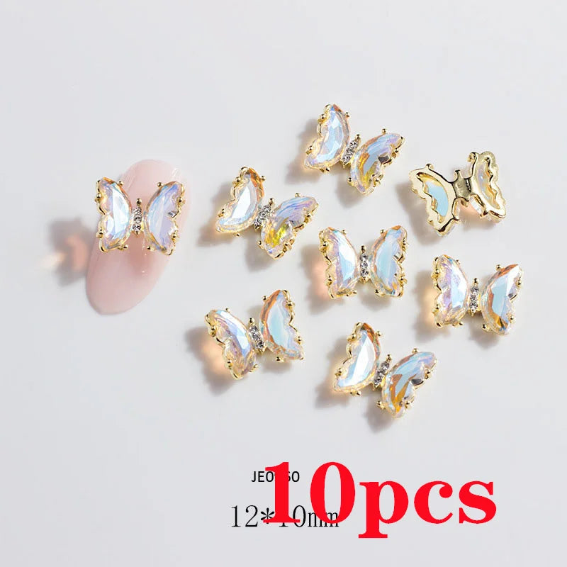 1 Bag Random Luxury Nail Art Dangle Jewelry  (Heart Bowknot)  Mixed Style 3D Nail Art Charms Tassel